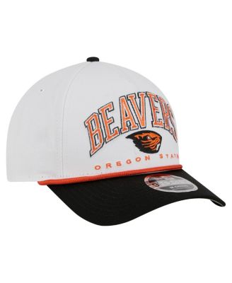 Men's White/Black Oregon State Beavers Arch Two-Tone Rope 9FORTY A-Frame M-Crown Adjustable Hat