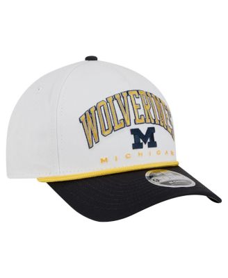 New Era - Men's White/Navy Michigan Wolverines Arch Two-Tone Rope 9FORTY A-Frame M-Crown Adjustable Hat