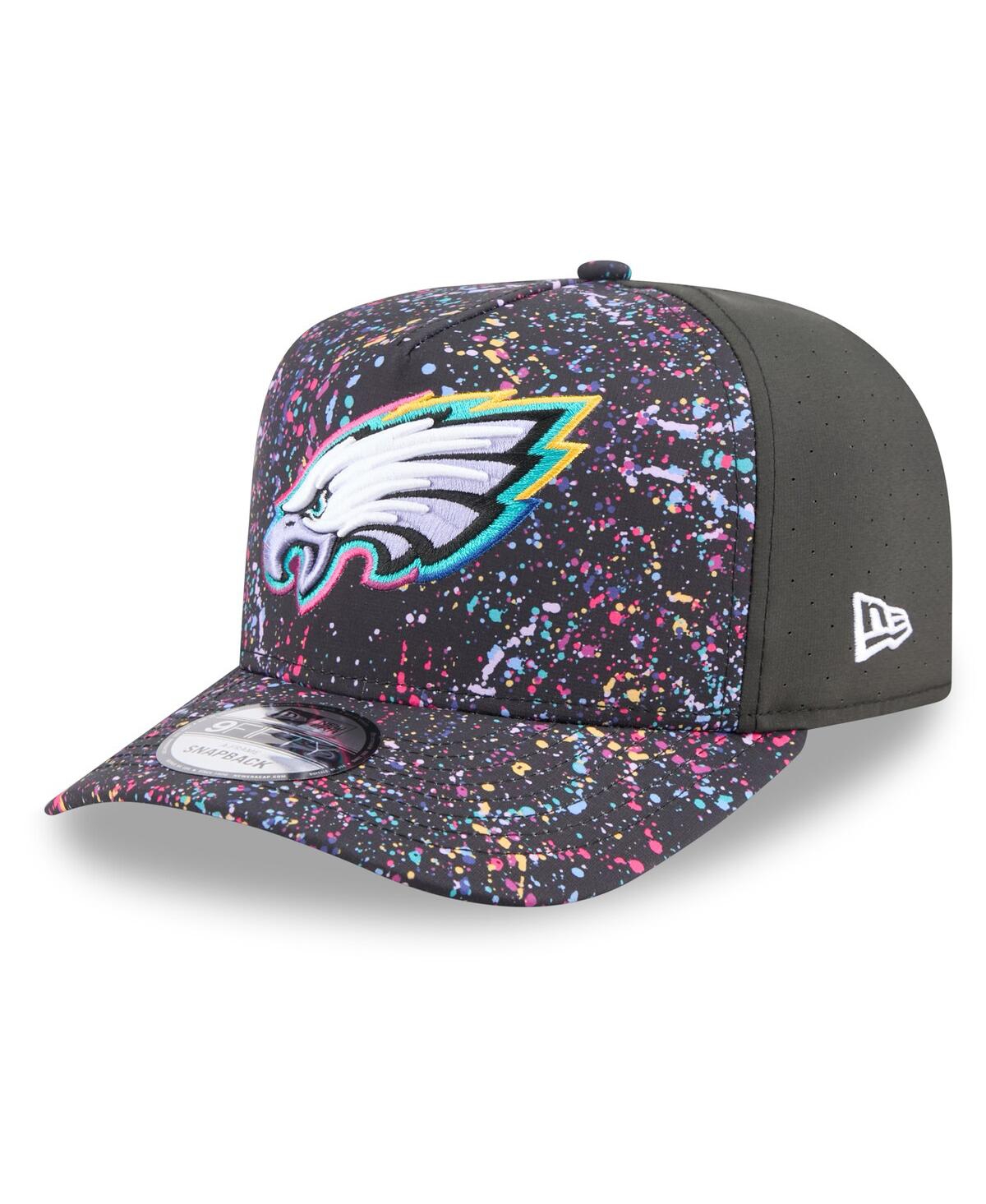 New Era Men's Black Philadelphia Eagles 2025 Nfl Crucial Catch A-frame 9fifty Snapback Hat In Gray