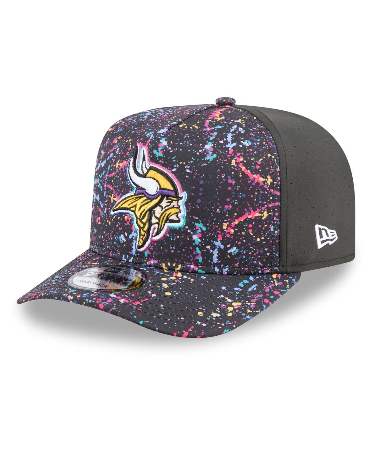 New Era Men's Black Minnesota Vikings 2025 Nfl Crucial Catch A-frame 9fifty Snapback Hat In Black