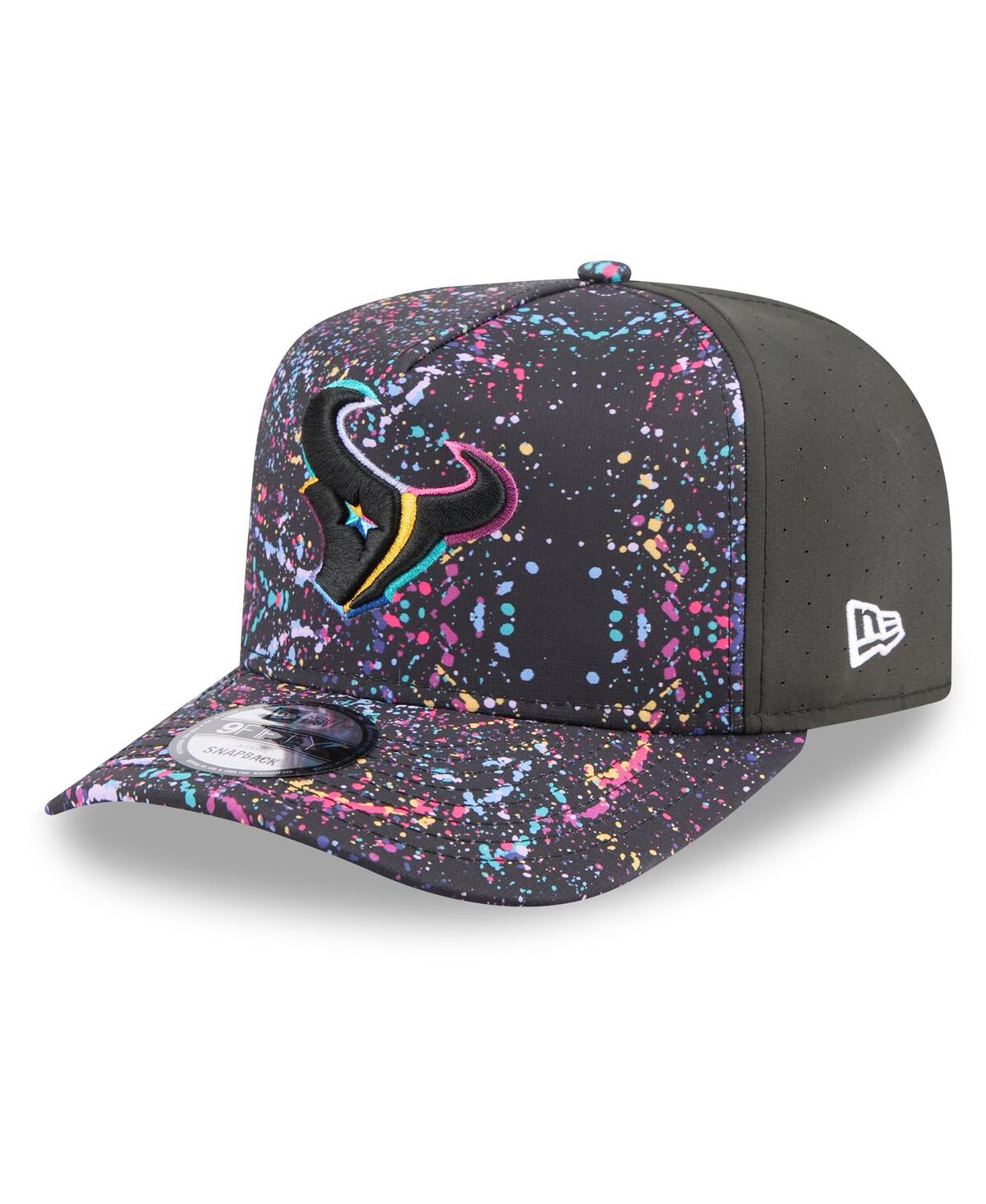 New Era Men's Black Houston Texans 2025 Nfl Crucial Catch A-frame 9fifty Snapback Hat In Black