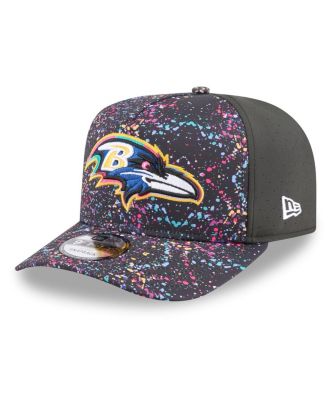 Men's Black Baltimore Ravens 2025 NFL Crucial Catch A-Frame 9FIFTY Snapback Hat