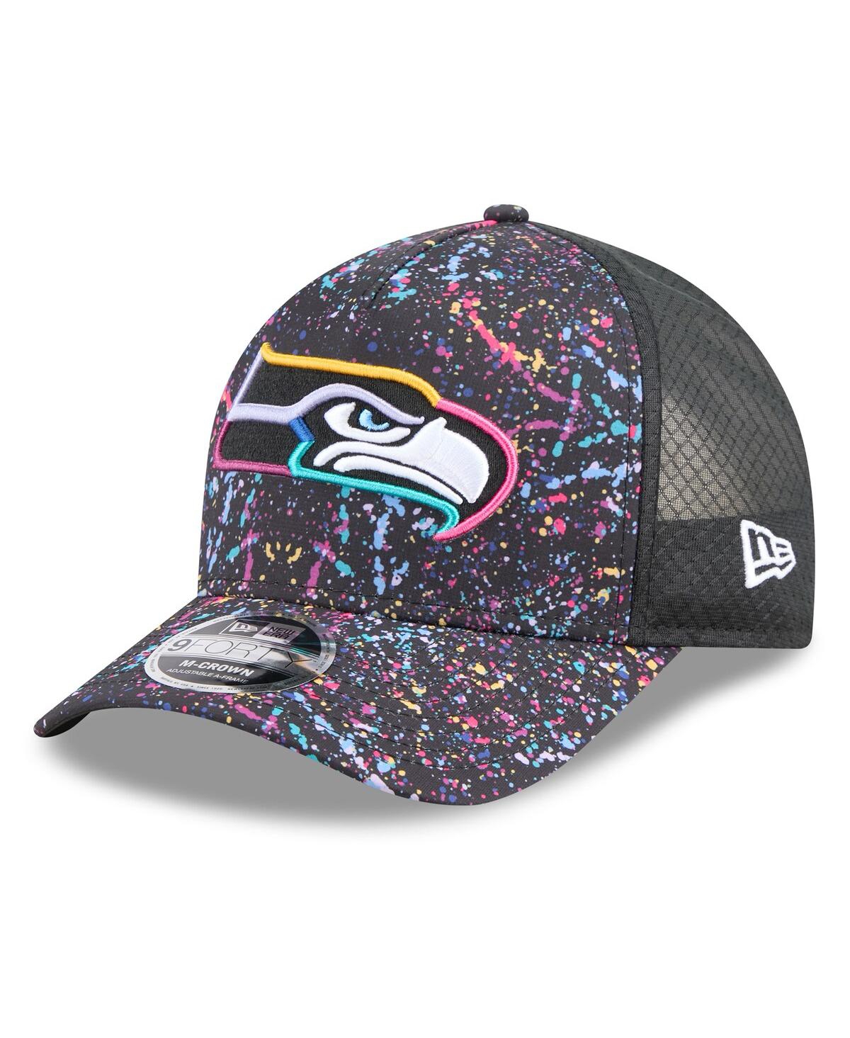 New Era Men's Black Seattle Seahawks 2025 Nfl Crucial Catch 9forty Adjustable Hat In Black