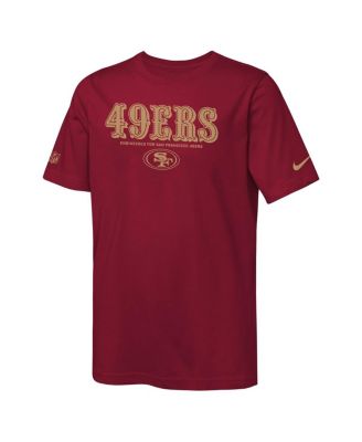 Big Boys and Girls Scarlet San Francisco 49ers Sideline Team Issue T-Shirt