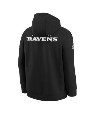 Big Boys and Girls Black Baltimore Ravens Sideline Club Fleece Hoodie