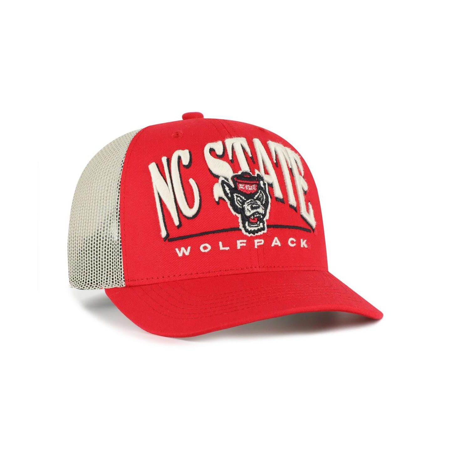Мужская кепка '47 Brand Red NC State Wolfpack Arid Adjustable Trucker Hat — фото 2