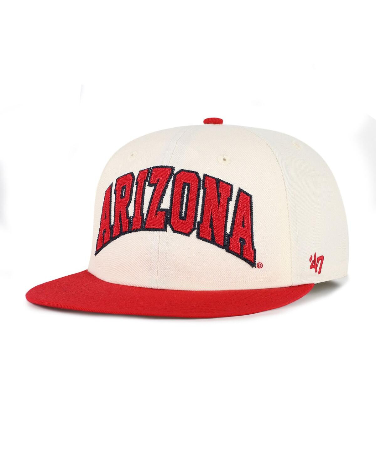 47 Brand Men's And Women's Natural Arizona Wildcats Crossover Off Hand Captain Adjustable Hat In Neutral