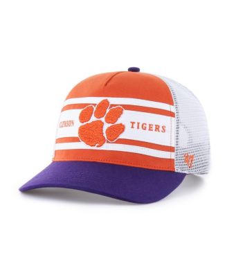 '47 Brand - Big Boys and Girls Orange/Purple Clemson Tigers Super Stripe Hitch Adjustable Trucker Hat