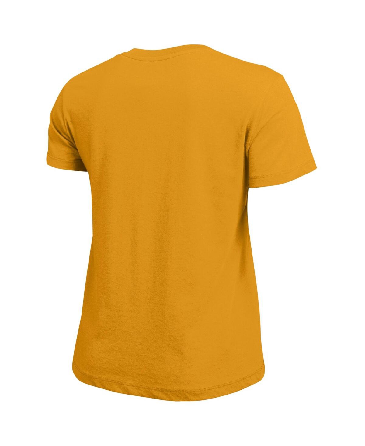 Champion Women's Gold West Virginia Mountaineers Arched Over Logo T-shirt In Gold