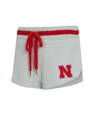 Women's 2-Piece Gray/Scarlet Nebraska Huskers Whitley Long Sleeve Hoodie Top and Shorts Set