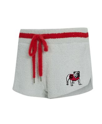 Women's 2-Piece Gray/Red Georgia Bulldogs Whitley Long Sleeve Hoodie Top and Shorts Set