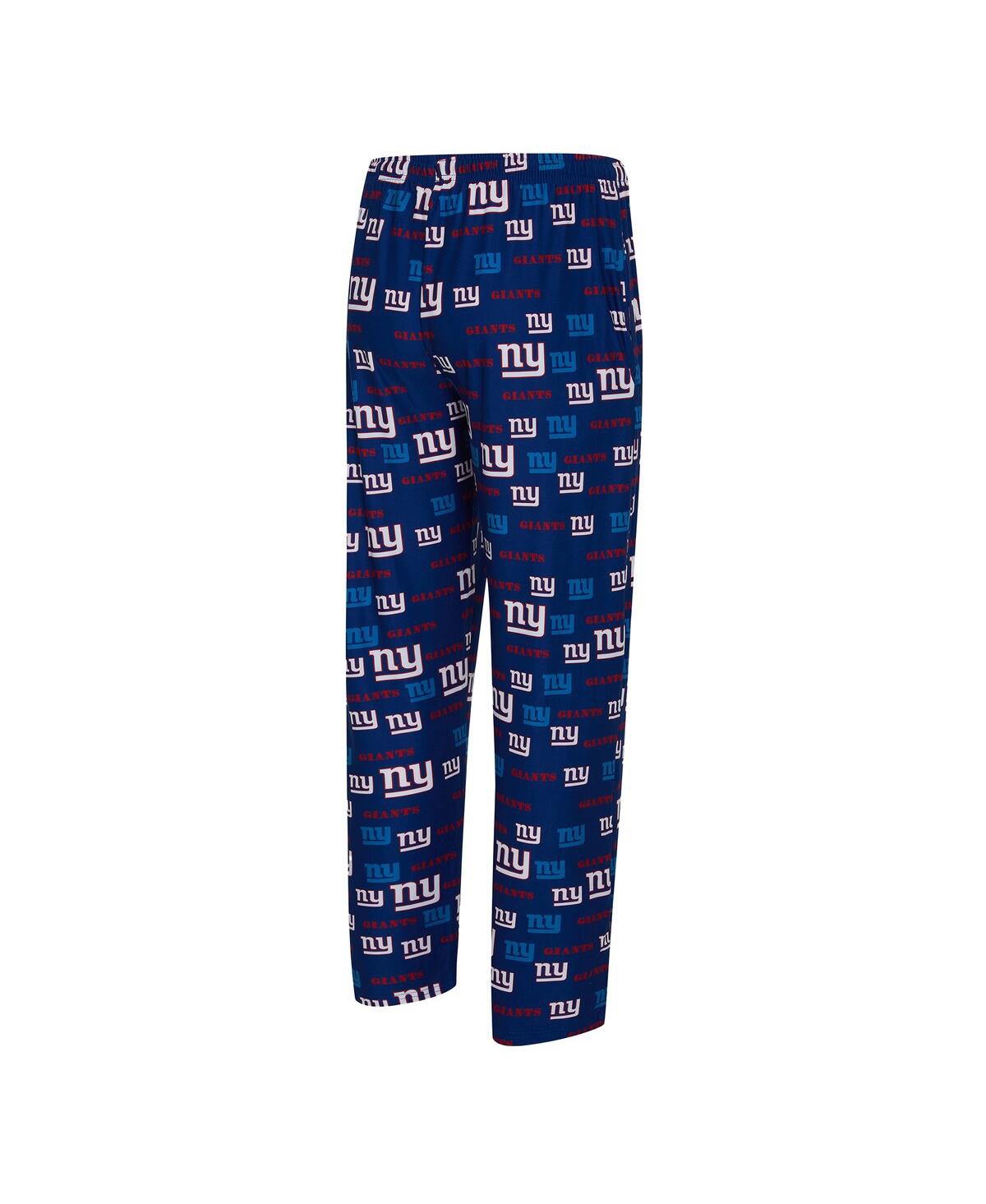 Concepts Sport Men's Royal New York Giants Mosaic All Over Print Pants In Blue