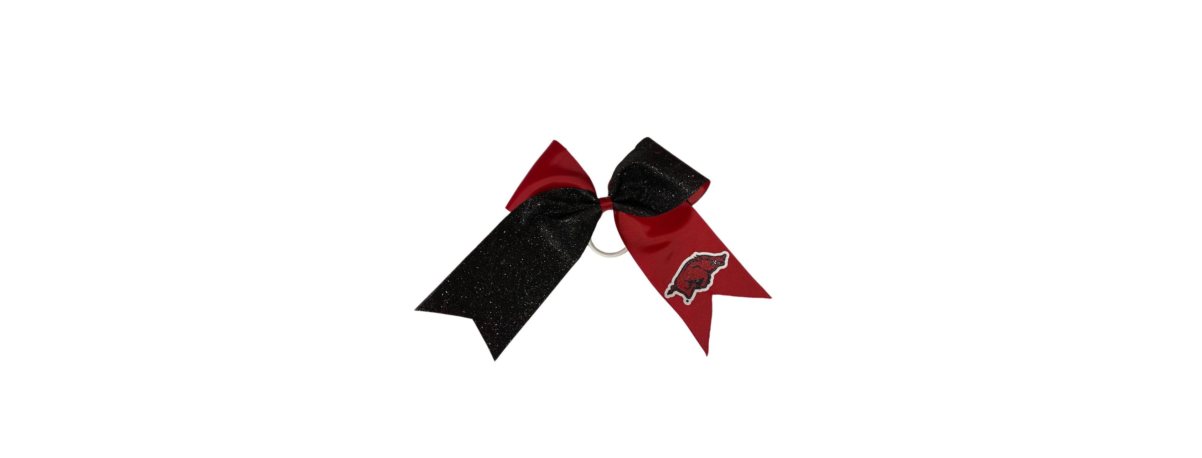 Usa Licensed Bows Arkansas Razorbacks Jumbo Glitter Bow with Ponytail Holder