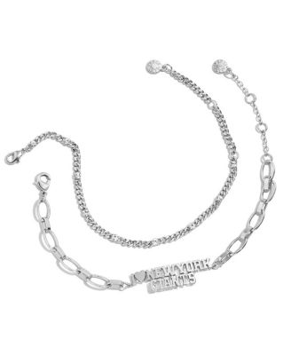 WEAR by Erin Andrews - Silver New York Giants Linear Bracelet Set