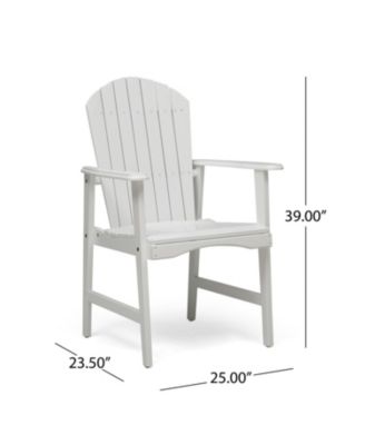 Acacia Wood Adirondack Dining Chairs (Set of 2), White