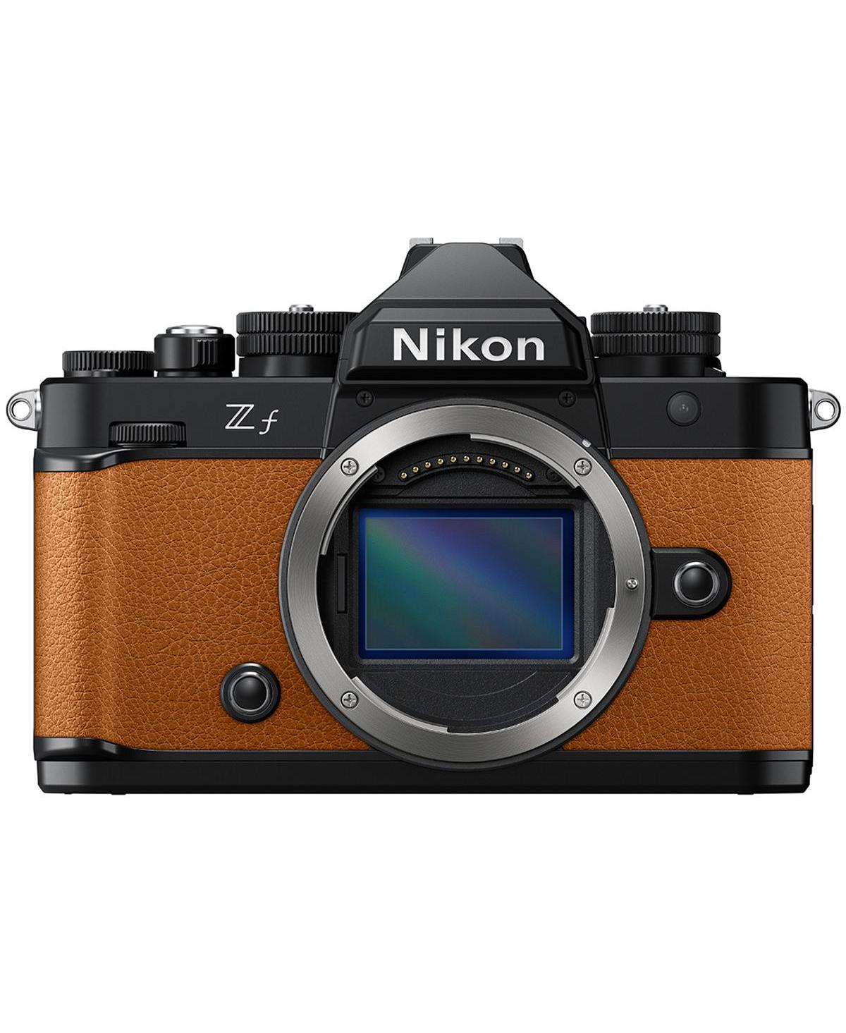 Nikon Z f Mirrorless Camera, Orange with Nikkor Z 24-70mm f/4 S Lens, Bundle with 2x Battery, 128GB Memory Card, Shotgun Microphone, Tripod and