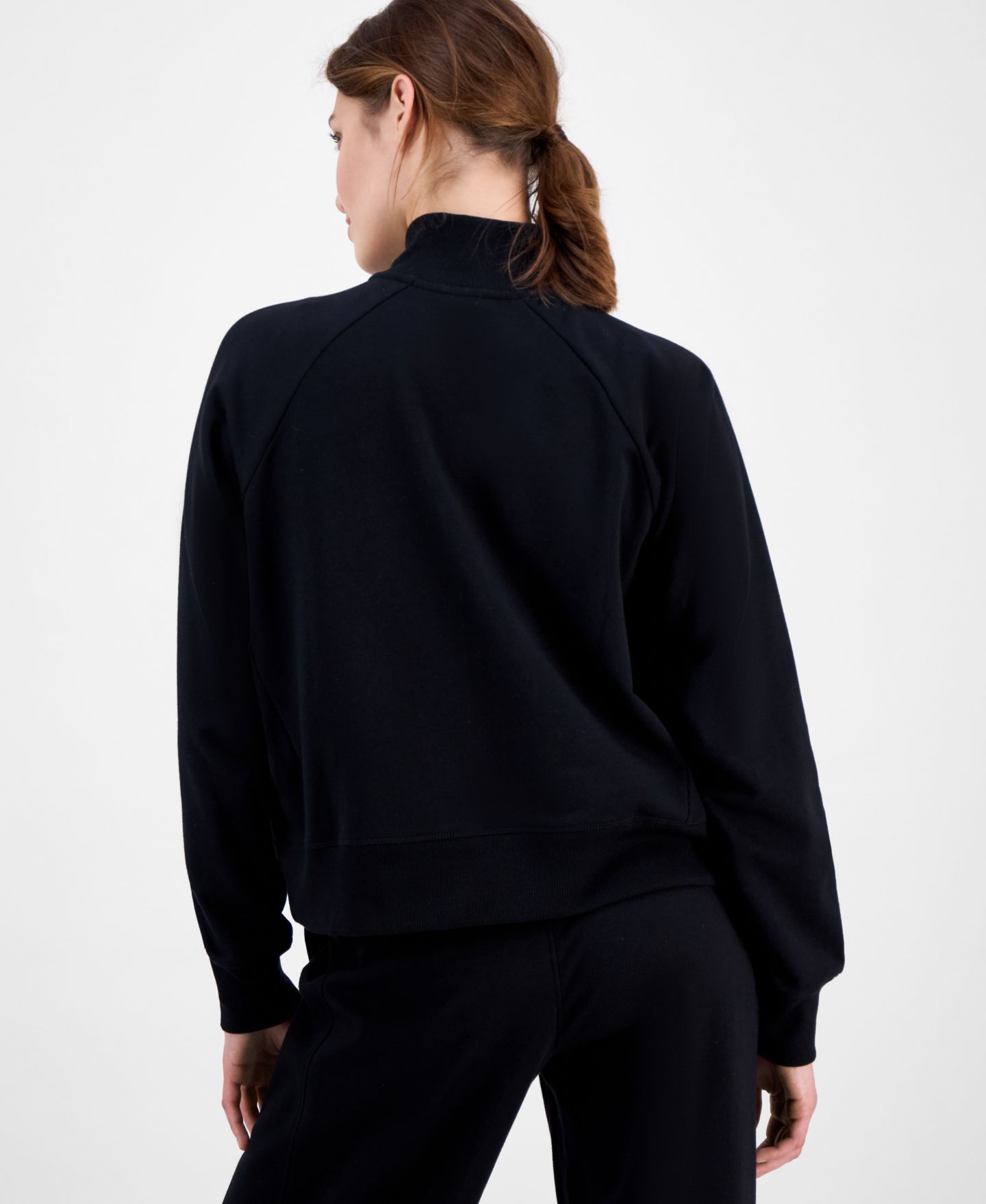 Женский свитшот ID Ideology Solid Fleece Quarter-Zip, цвет: Чёрный — фото 2
