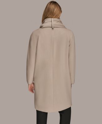 Women's Snap Button Scarf Coat