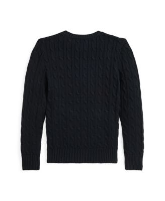 Big Boys Cable- Knit Crewneck Sweater