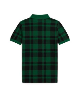 Boys' 2-7 Plaid Cotton Mesh Polo Shirt