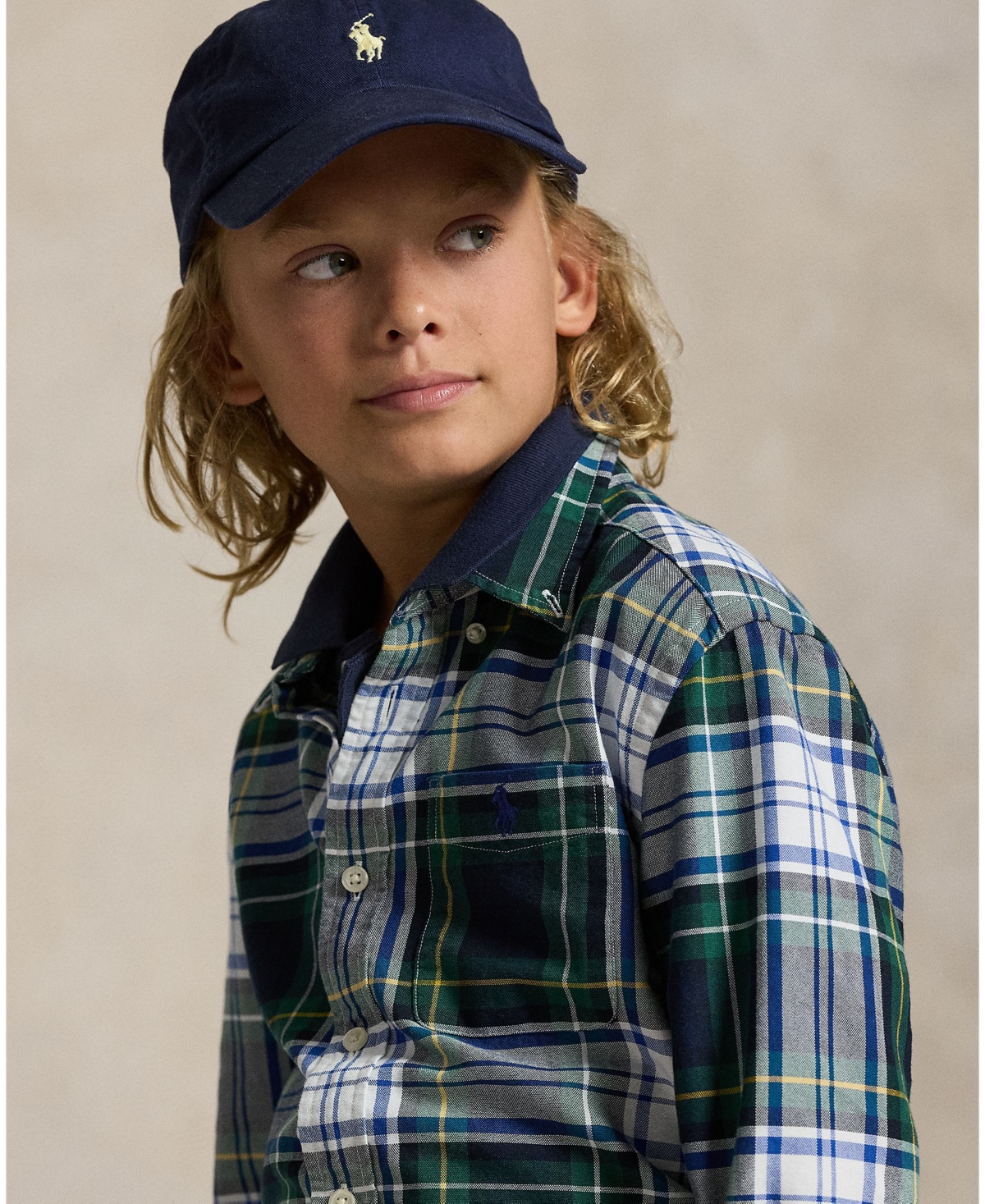 Polo Ralph Lauren Boys 8-20 Plaid Long Sleeves Oxford Shirt