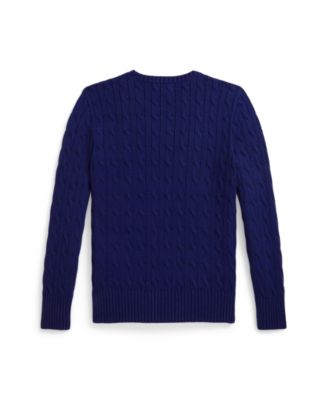 Boys' 8-20 Polo Bear Cable-Knit Cotton Sweater