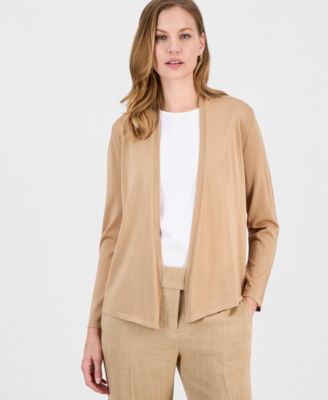 Kasper - Women's Stitch-Detail Open-Front Cardigan