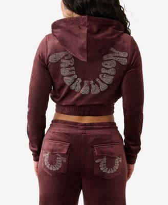 Women's Crystal Velour Zip Hoodie