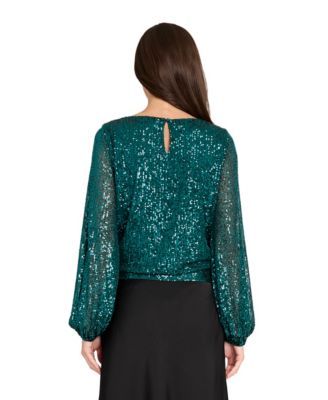 Women&#39;s Long Sleeve Sequin Top