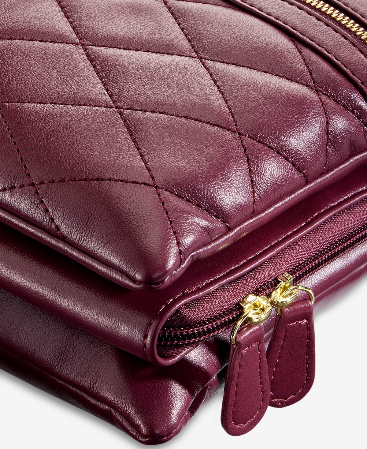 Giani Bernini Dasher Quilted Shoulder Bag, Macy's Exclusive In Burgundy