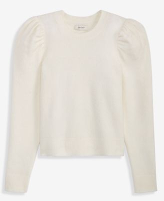 Women's Puff-Sleeve Crewneck Sweater, Macy's Exclusive