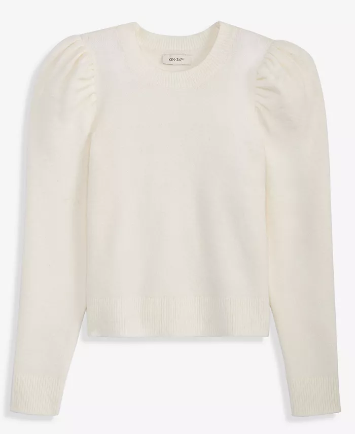Women's Puff-Sleeve Crewneck Sweater - thumbnail 5
