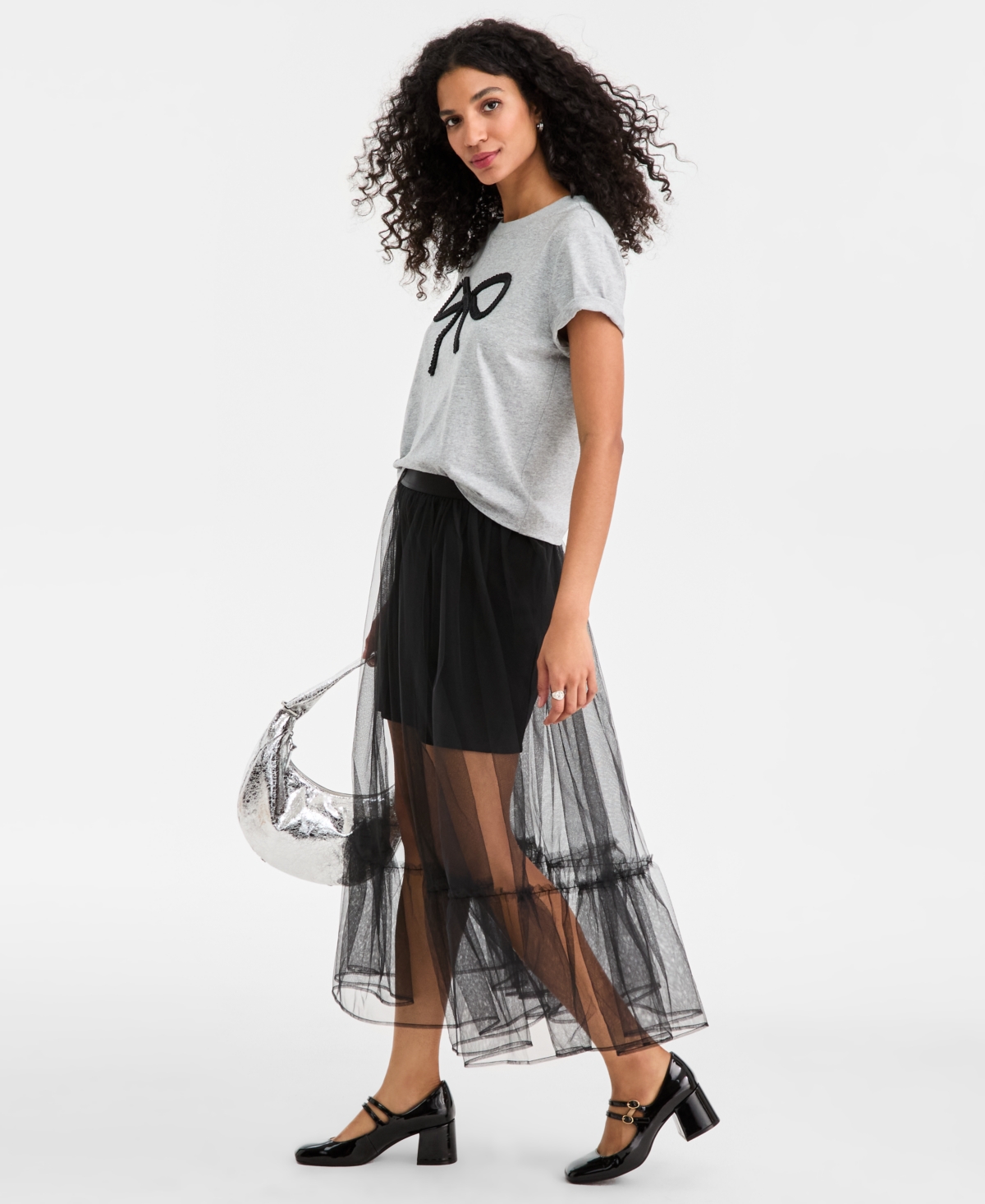 On 34th Women's Tulle Overlay Skirt, Macy's Exclusive In Black