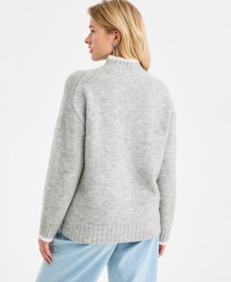 Women's Long-Sleeve Mock-Neck Sweater, Macy's Exclusive