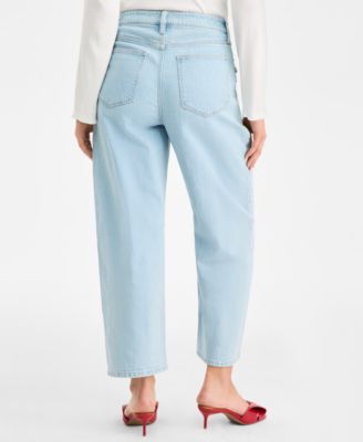 Women's High-Rise Embellished Barrel-Leg Jeans, Macy's Exclusive