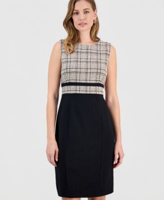 Women's Colorblock Sleeveless Sheath Dress