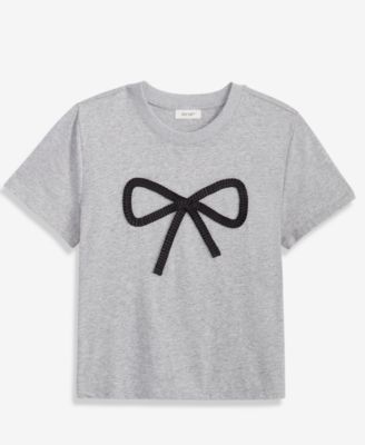Women's Knit Heather Bow T-Shirt, Macy's Exclusive