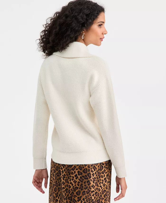 Women's Collared Button Pullover Sweater - thumbnail 2