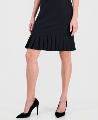 Women's Stretch-Crepe Pleat-Hem Sheath Dress, Regular & Petite 