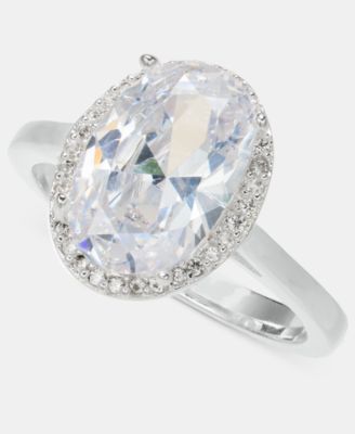 Charter Club - Cubic Zirconia Oval Halo Ring
