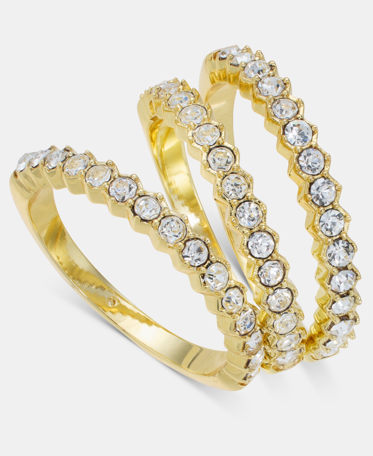 Charter Club 3-pc. Set Pave Band Rings, Macy's Exclusive In Gold