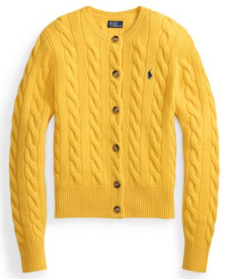 Women's Cable-Knit Wool-Cashmere Cardigan Sweater