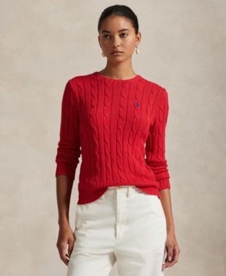 Polo Ralph Lauren - Women's Cable-Knit Cotton Crewneck Sweater