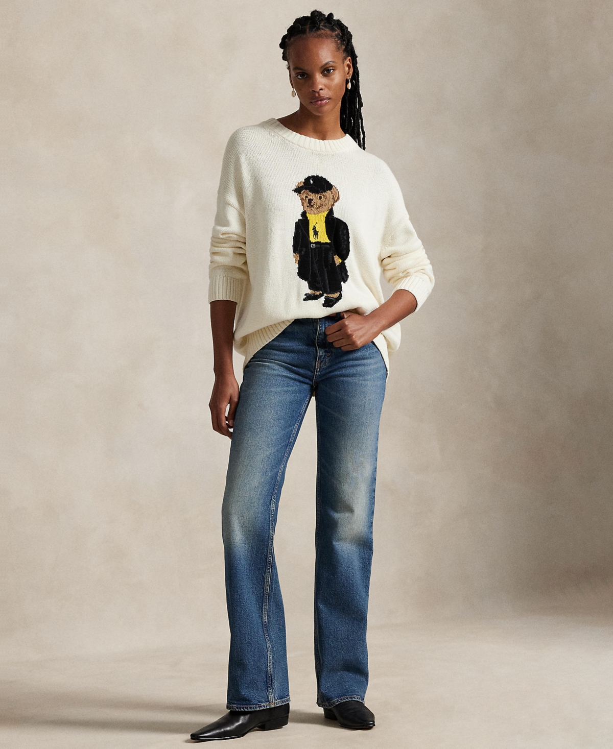 Polo Ralph Lauren Women's Polo Bear Crewneck Sweater In White