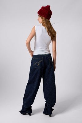 Women's Two-tone denim trousers