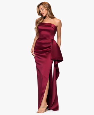 Women's Strapless Ruffle Long Dress