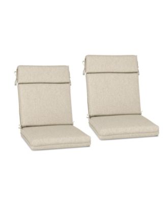 Outdoor High-Back Dining Chair Cushion Set with Ties and Zipper, Set of 2, 37"x20"x2.8".