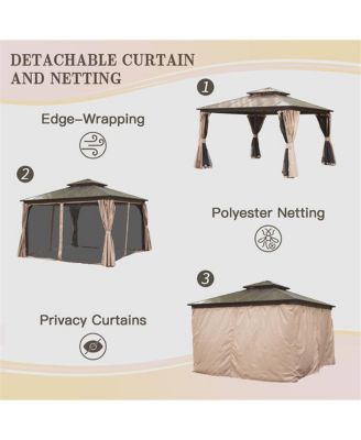 11.9-ft x 11.9-ft Hardtop Gazebo Brown with Hardtop Roof