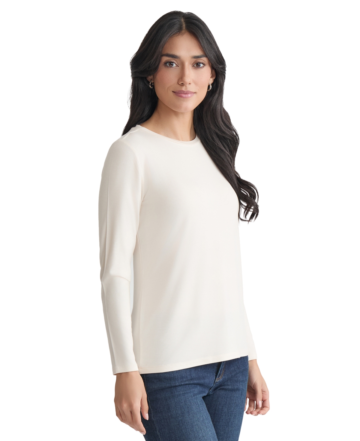 Jones New York Women's Long Sleeve Crewneck Top
