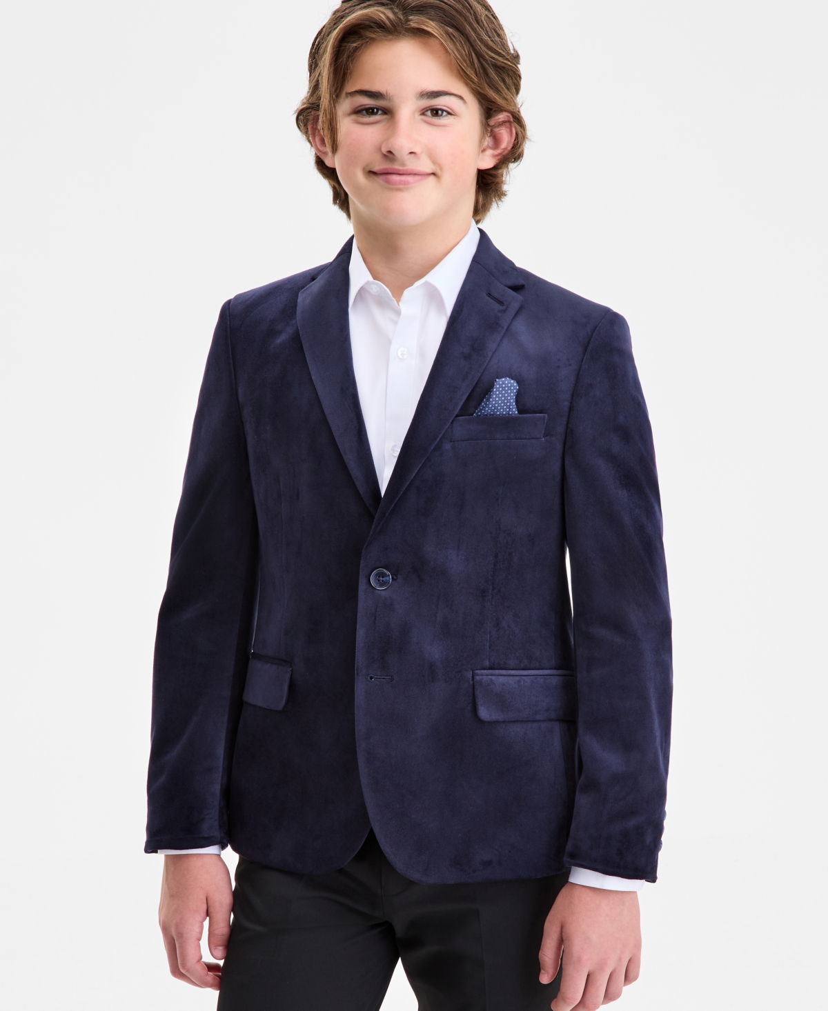B By Brooks Brothers Boys 8-20 Navy Velvet Classic Sport Coat